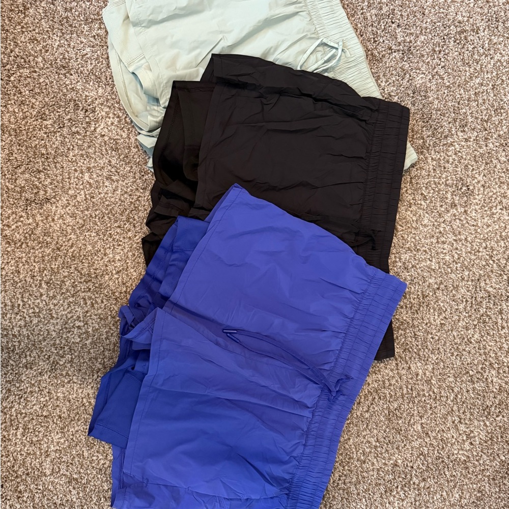 Set of Three Spyder Athletic Shorts - Black, Blue, Light Green